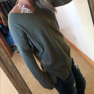 Olive v-neck sweater